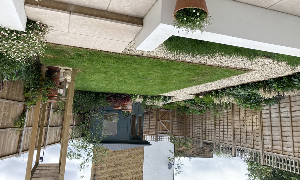 View across garden from patio