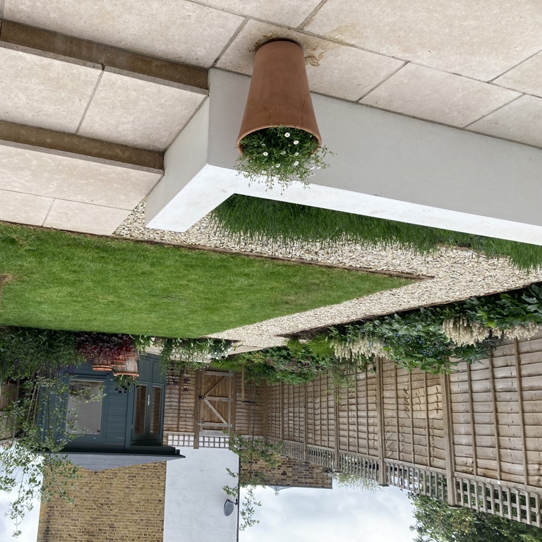 View across garden from patio