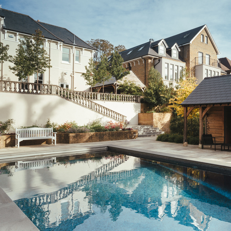 Oak framed pool building