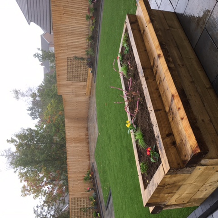 Raised Planter made with Sleepers