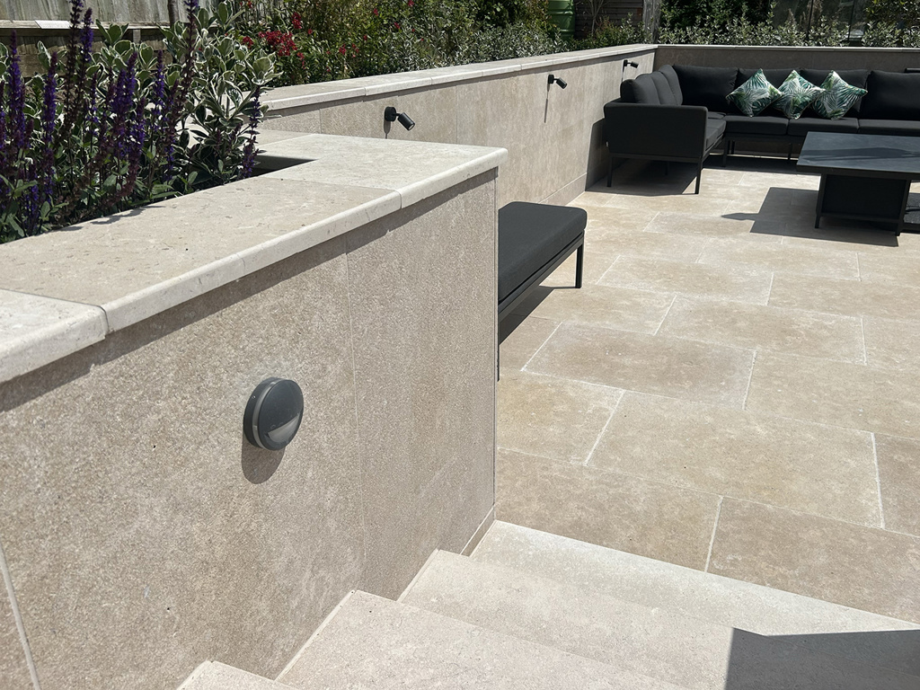 Sunken Limestone Patio