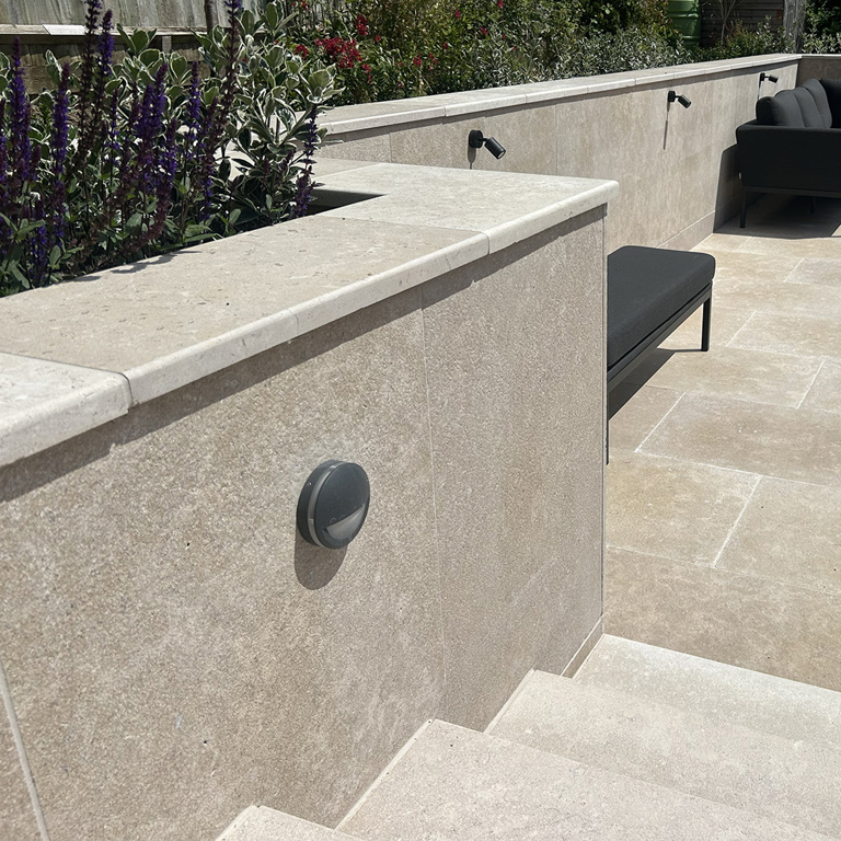 Sunken Limestone Patio