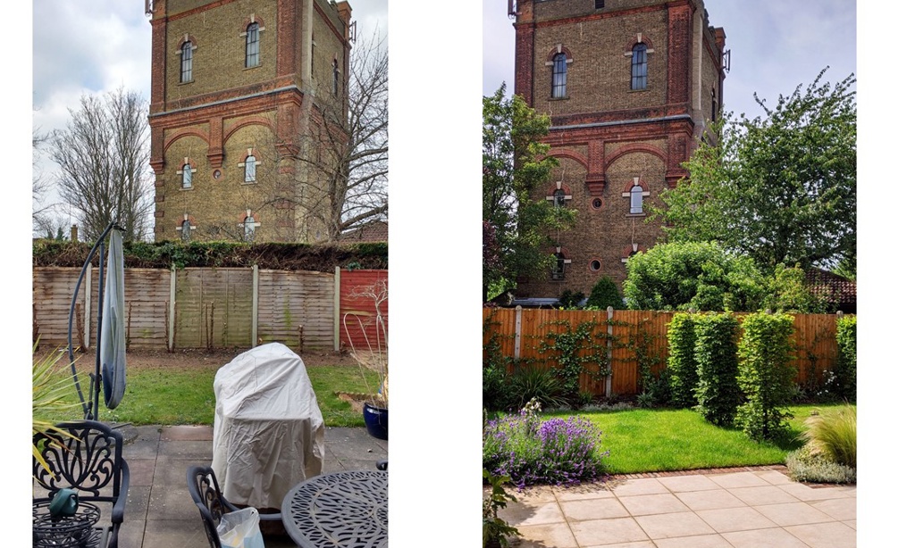 Watertower garden – Uxbridge – Before & after
