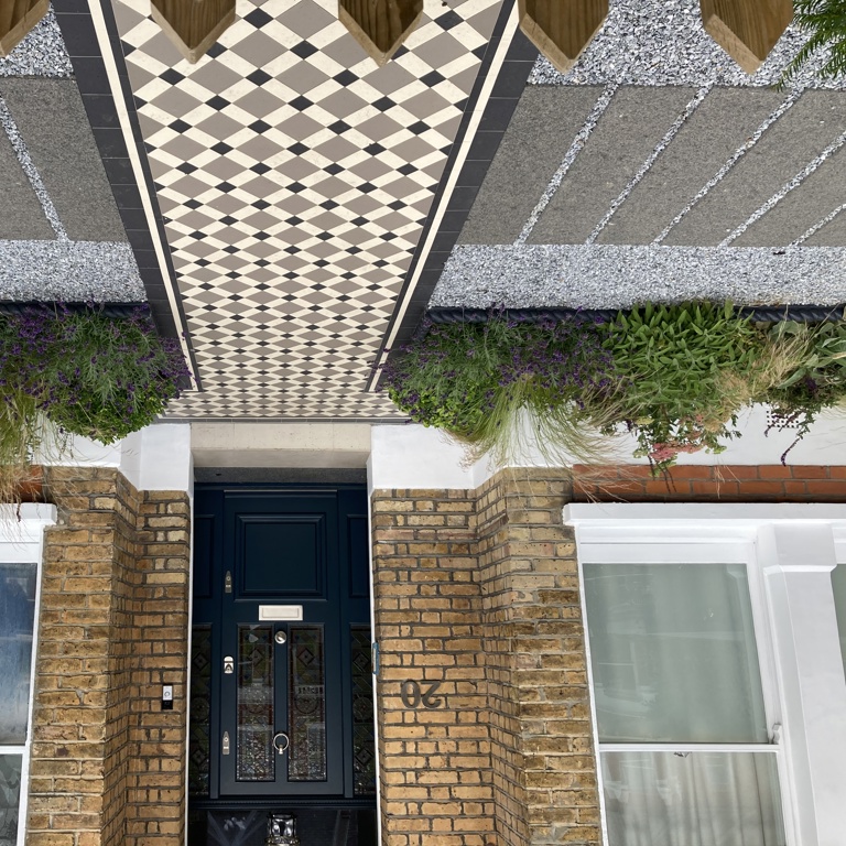 Victorian tile path to front door