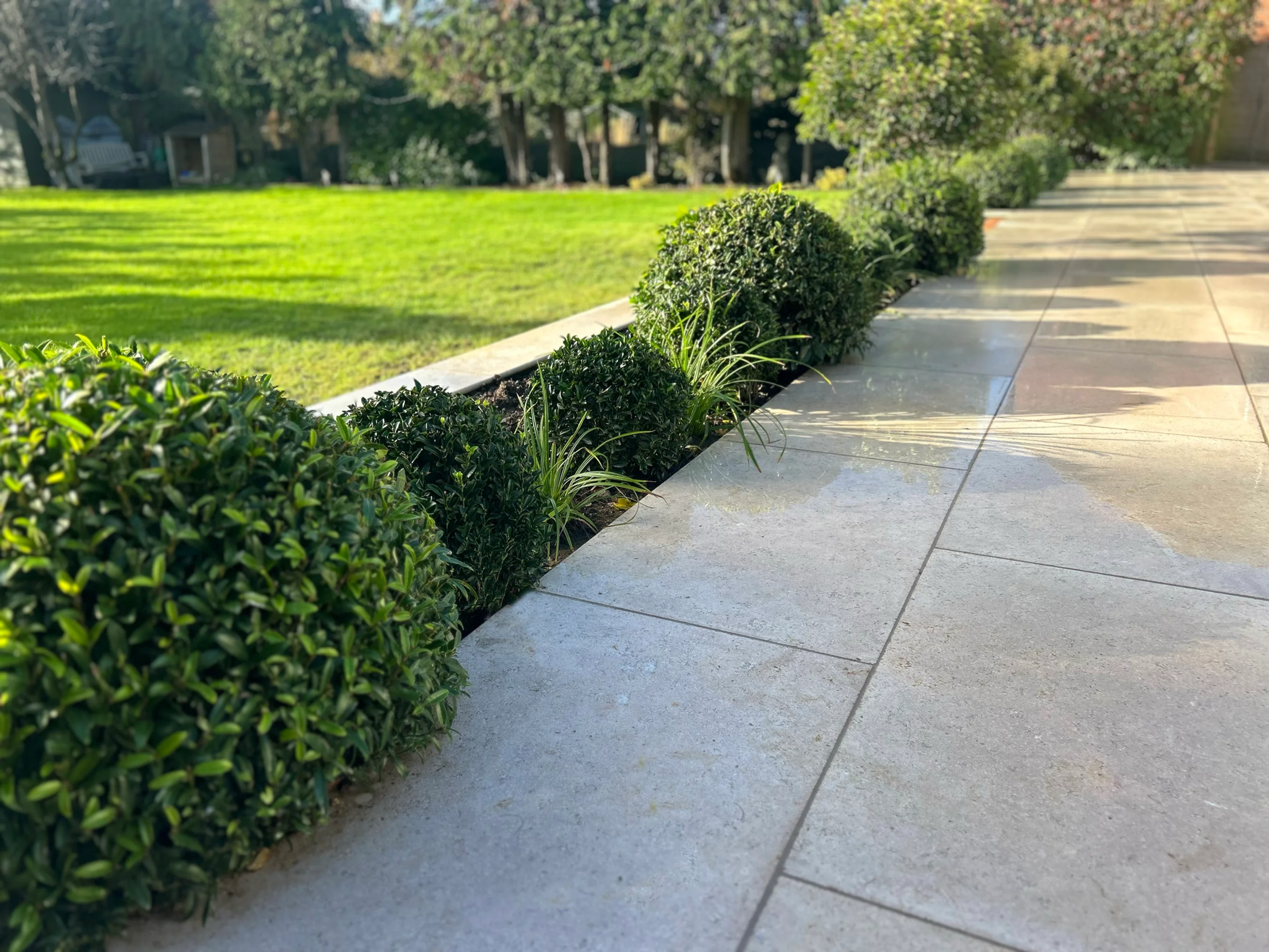 Egyptian limestone patio