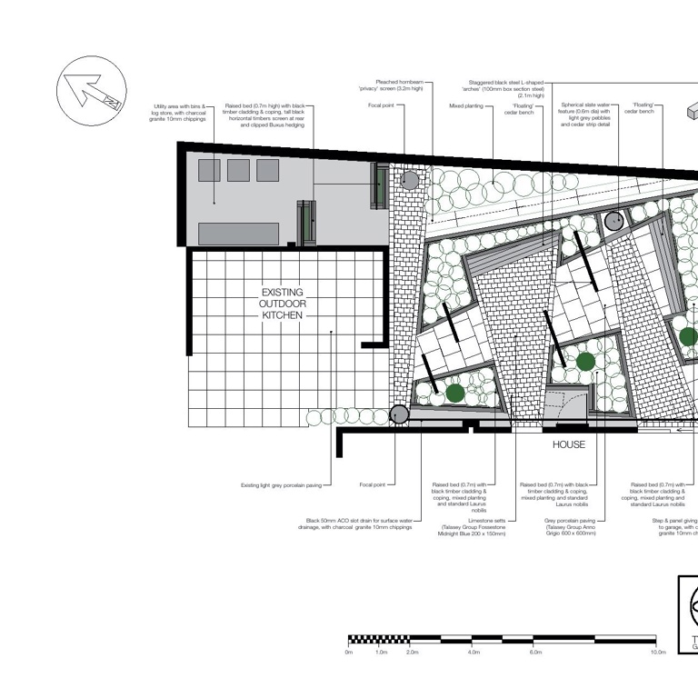 A contemporary courtyard garden with wheelchair accessibility