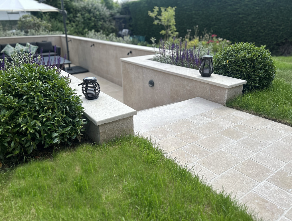 Sunken Limestone Patio