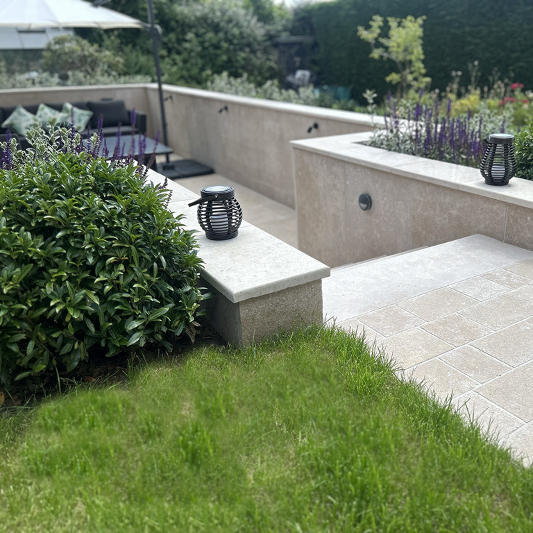 Sunken Limestone Patio