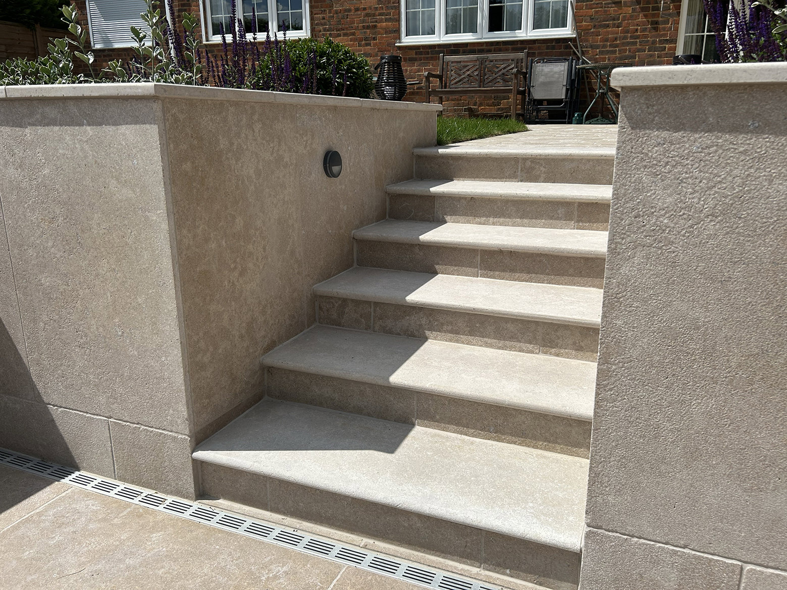 Sunken Limestone Patio 