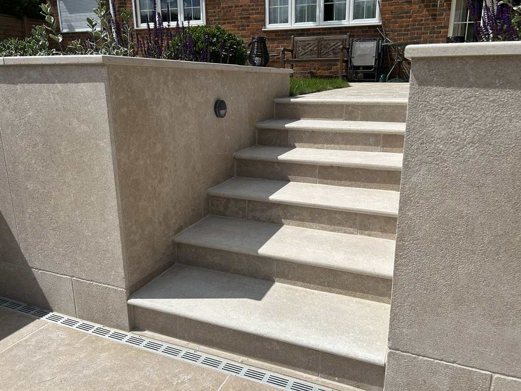 Sunken Limestone Patio