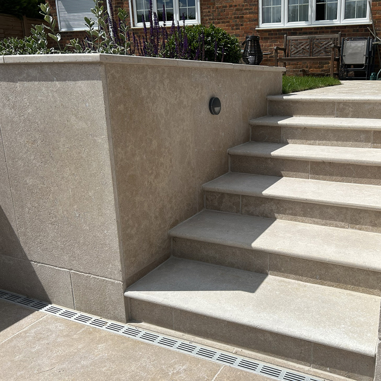 Sunken Limestone Patio