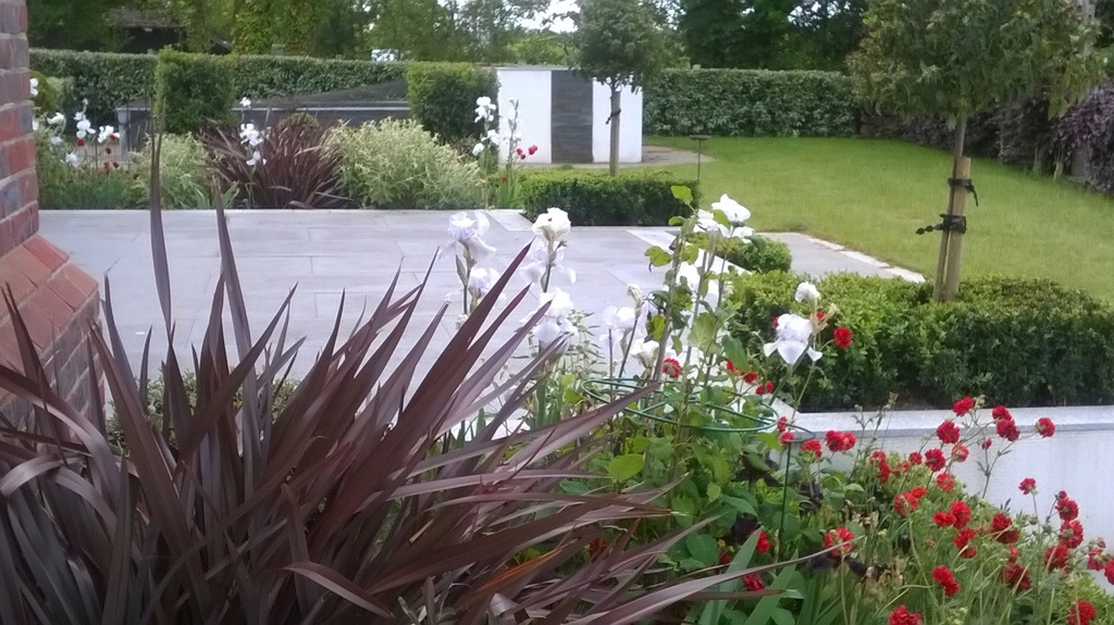 Raised granite patio