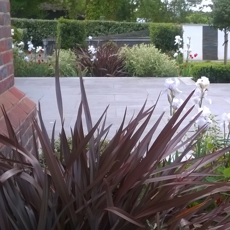 Raised granite patio