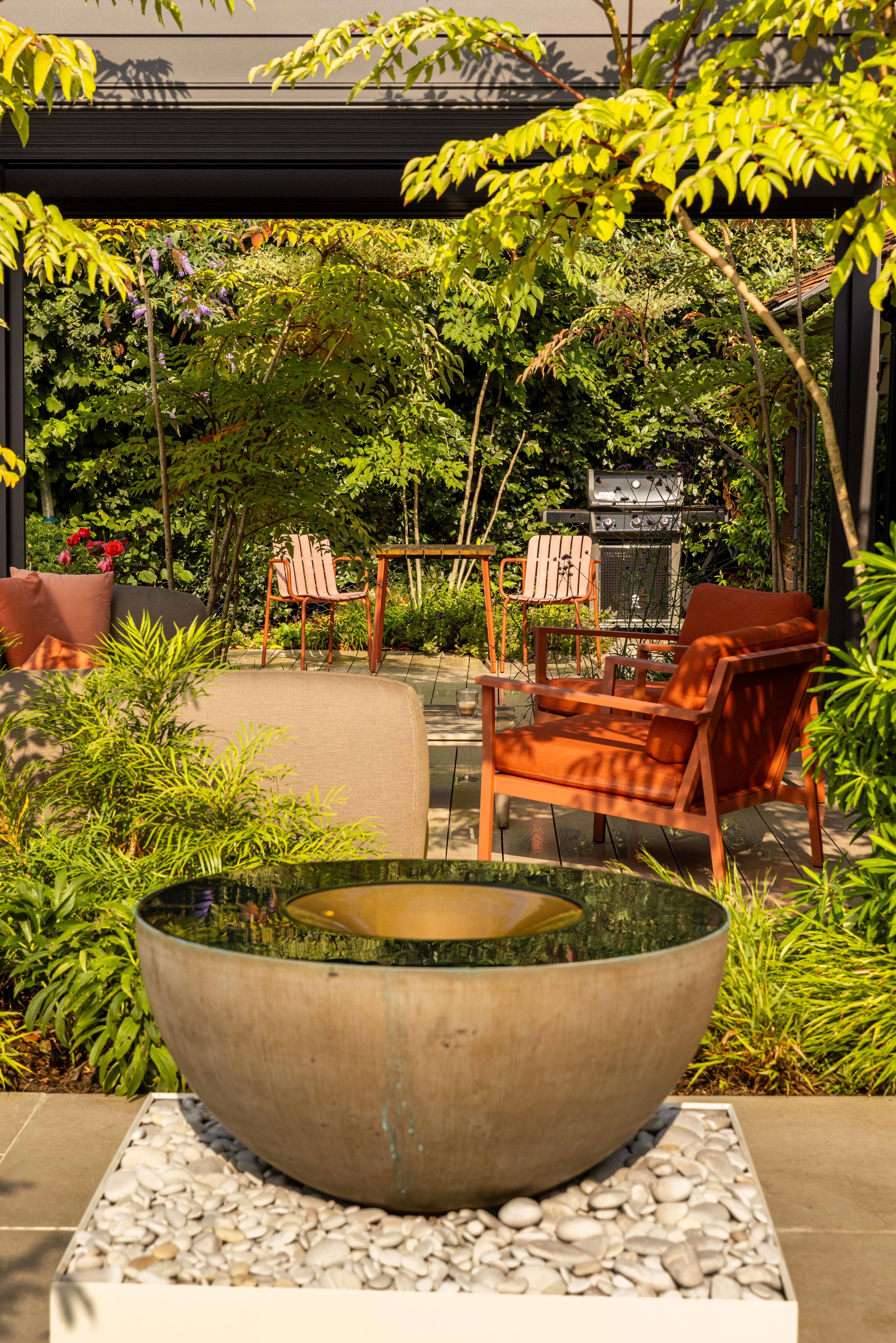 Tills water feature providing soothing sounds 