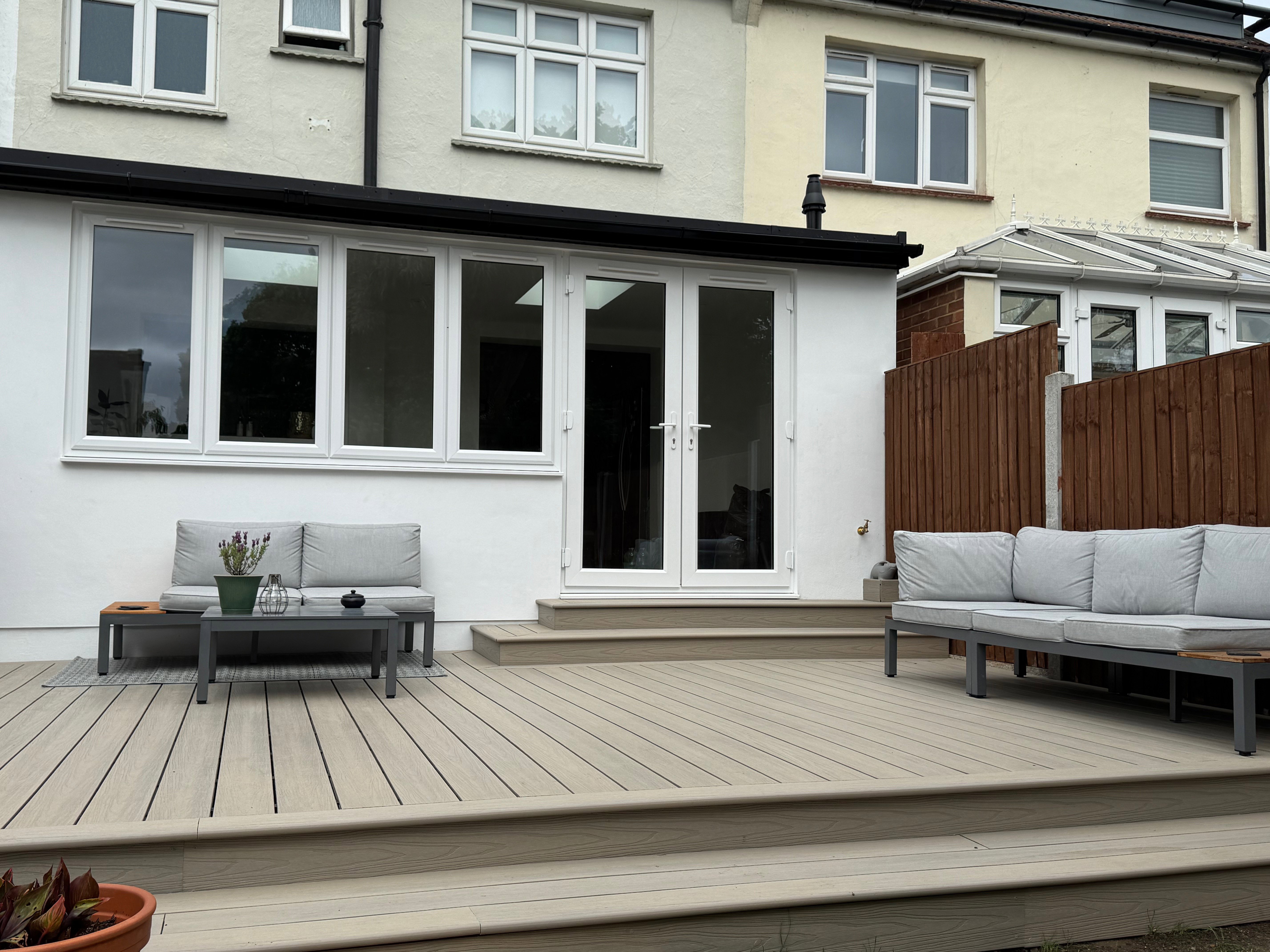 Composite decking and steps