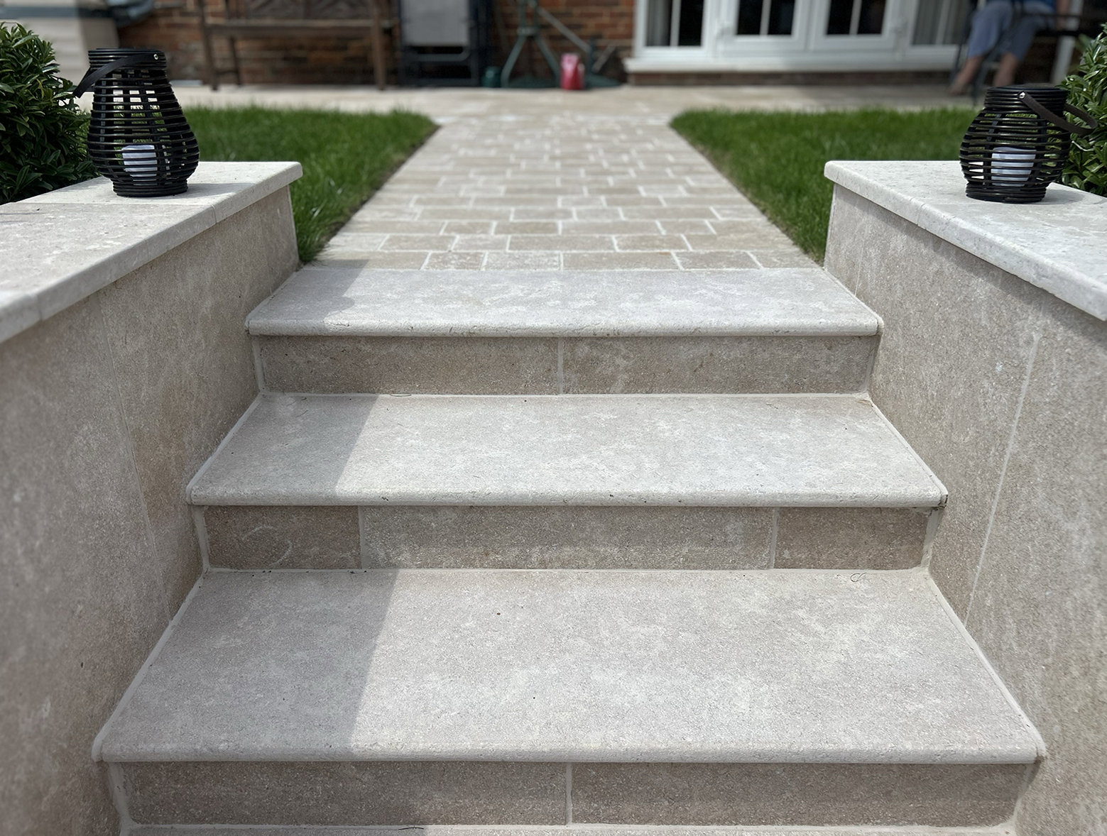 Sunken Limestone Patio 