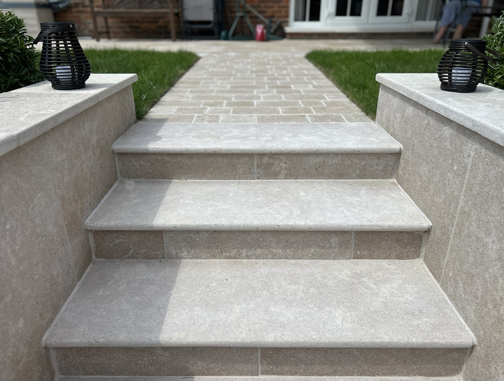 Sunken Limestone Patio