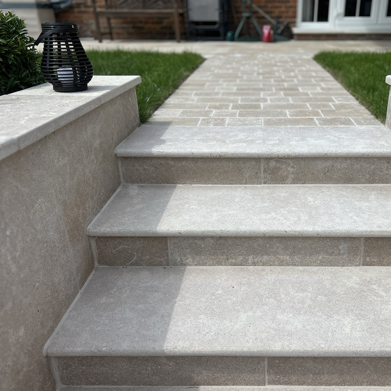 Sunken Limestone Patio